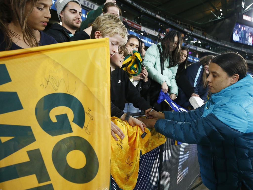 Sam Kerr and the Matildas will not be short of support at the World Cup. Picture: Daniel Pockett/Getty Images