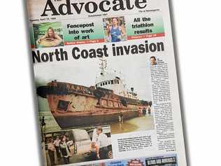 TWO DECADES AGO: The Zhou Gan Tou and the Chinese Nationals on board featured on the front page of The Coffs Coast Advocate on April 13, 1999. Picture: TREVOR VEALE