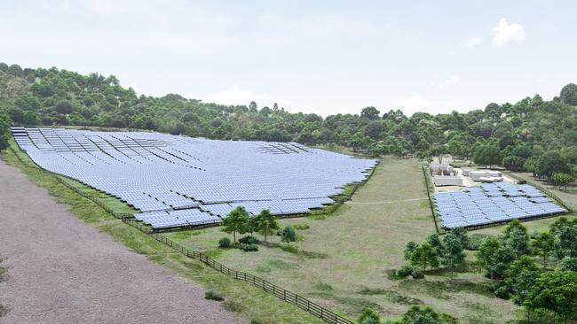 Artist impressions show the full extent of plans to create a new microgrid in the Daintree with a large solar farm. Picture: Supplied