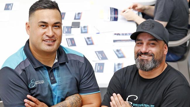 Joseph Te Puni-Fromont and Steve Henry are training disengaged youths to get a qualification in construction. Picture: Tertius Pickard