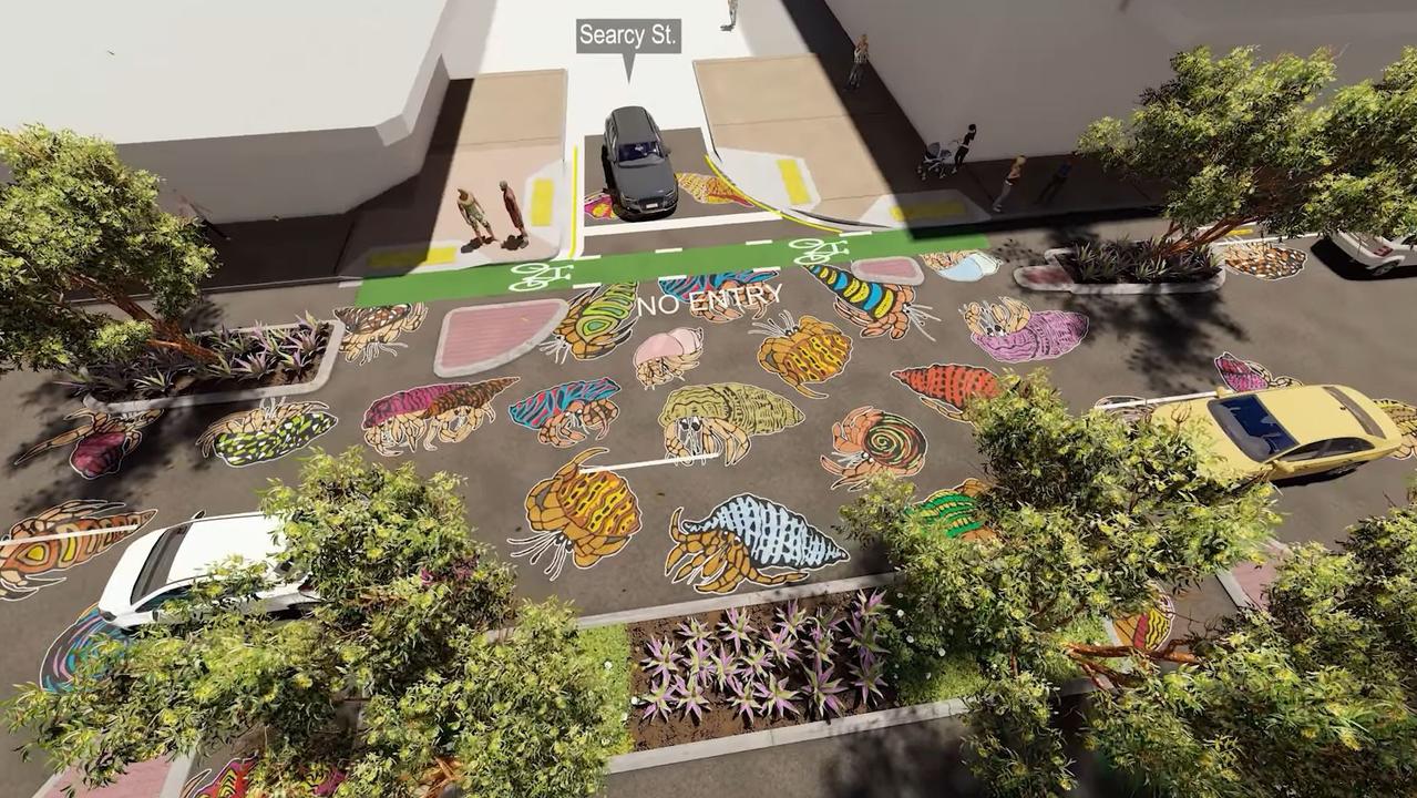 Screenshots from a flythrough developed by GHD of the City of Darwin’s Smith Street Streetscape makeover. Picture: GHD