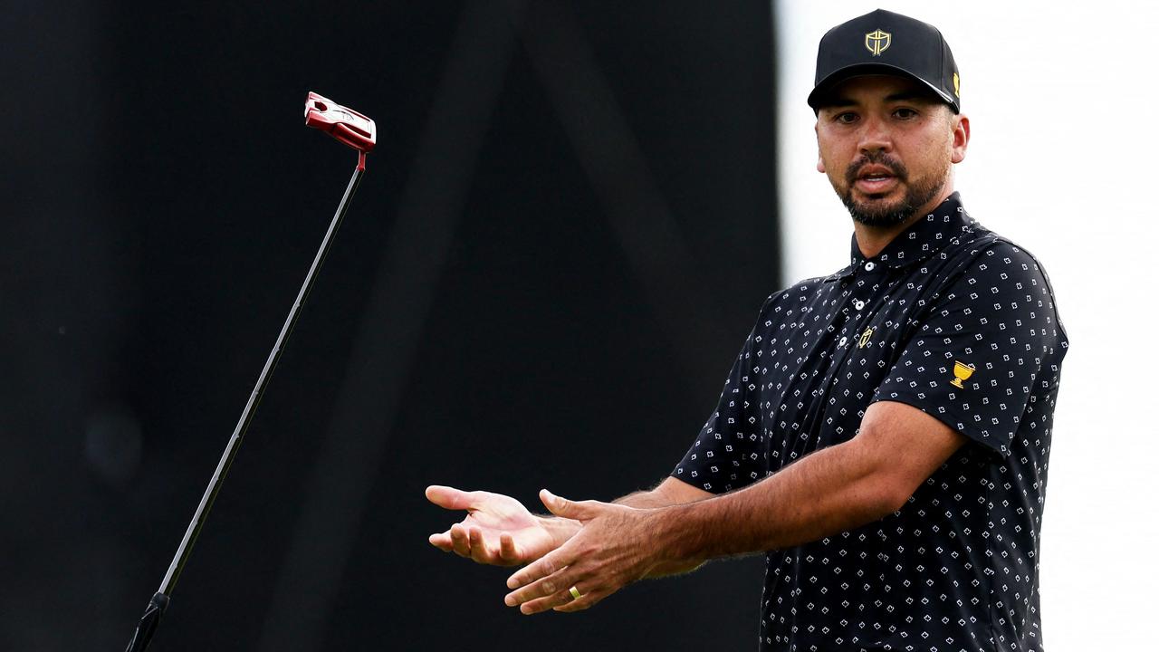 Jason Day’s reaction says it all. Picture: Harry How/Getty Images/AFP