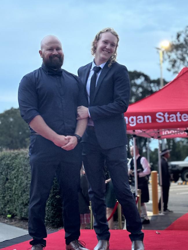 The students of Urangan State High School arriving at their formal.