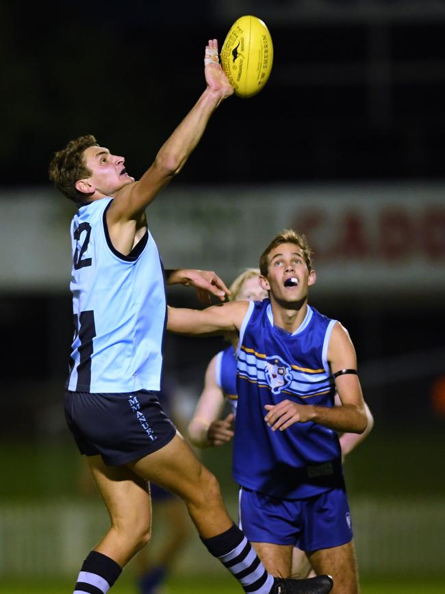 Immanuel ruckman Chris Bawden was best-on-ground for his side in its loss against St Peter’s on Saturday. Picture: AAP/Mark Brake