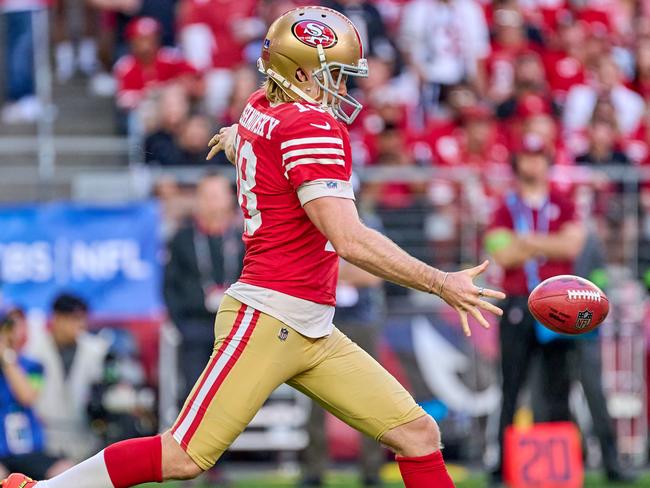 Wishnowsky in action for the San Francisco 49ers. Picture: Robin Alam/ISI Photos/Getty Images