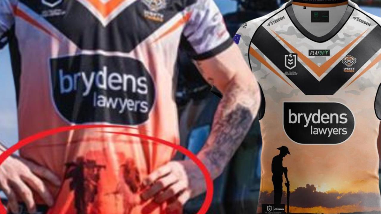 Wests Tigers to re-design Anzac jersey amid furore over 'disrespectful'  detail