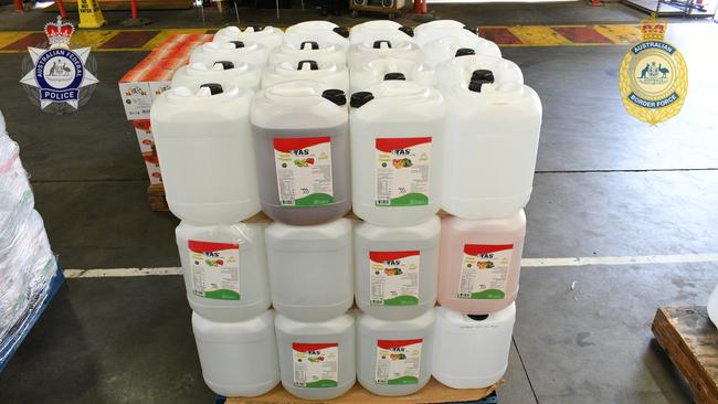 Anomalies were identified in plastic barrels of white vinegar imported into Melbourne from Turkey on February 8.