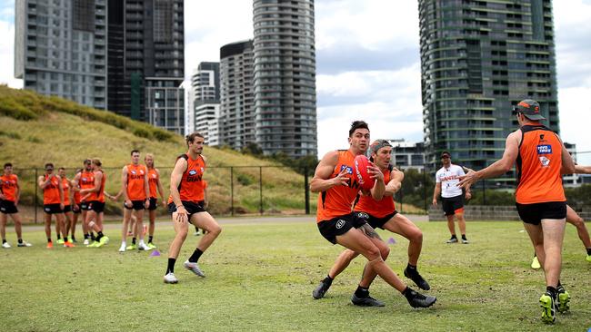 Tim Taranto in action during the pre-season. Picture: Phil Hillyard