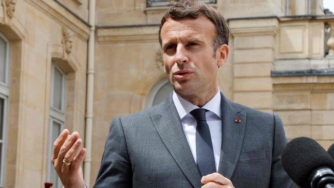 French President Emmanuel Macron at the Elysee Palace in Paris.