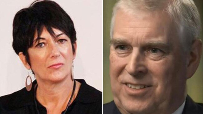 Prince Andrew, right, and Ghislaine Maxwell, left. The pair’s friendship worried Andrew’s former wife, Sarah Ferguson, who believed Maxwell and Epstein were using him for his name and access. Picture: Supplied