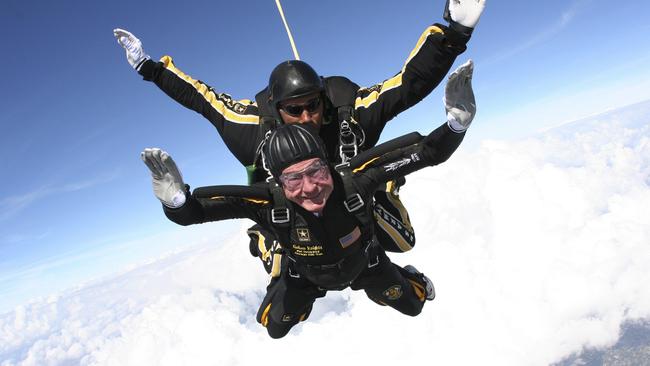 Skydiving with US Army Golden Nights. Picture: AP