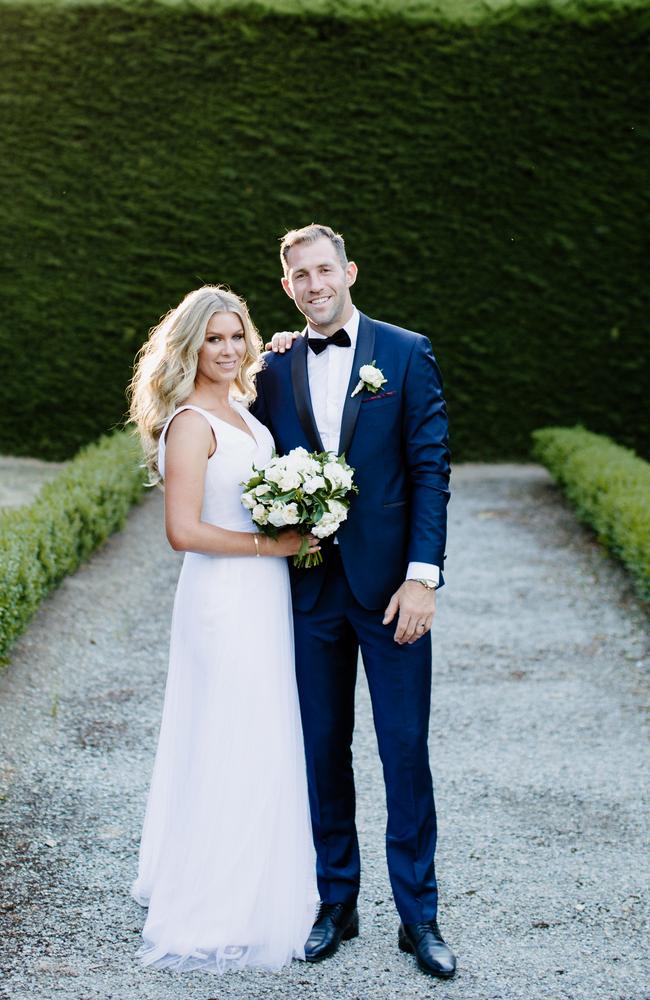 The wedding of Travis Cloke and Rebeccah Panozza, which was held at Coombes Estate in the Yarra Valley. Picture: Heart and Colour