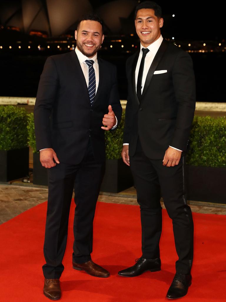 Roger Tuivasa-Sheck, right, and Jazz Tevaga. Picture: Getty Images