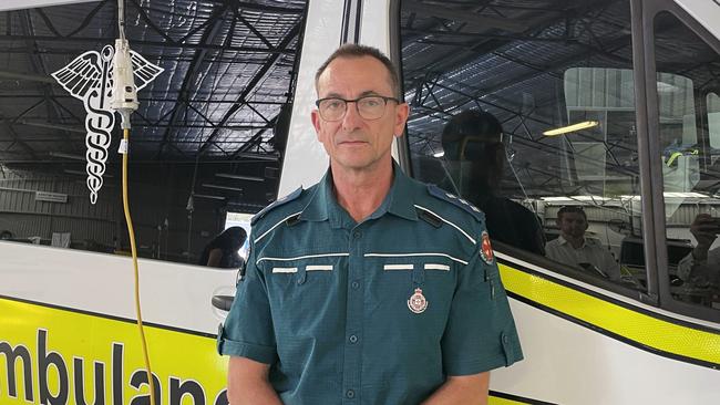 Queensland Ambulance Service senior operations supervisor Mark Nugent spoke about the “confronting” scene paramedics arrived to after three teens were severely injured in Brightview on November 22, 2022. Picture: Liam Beatty.