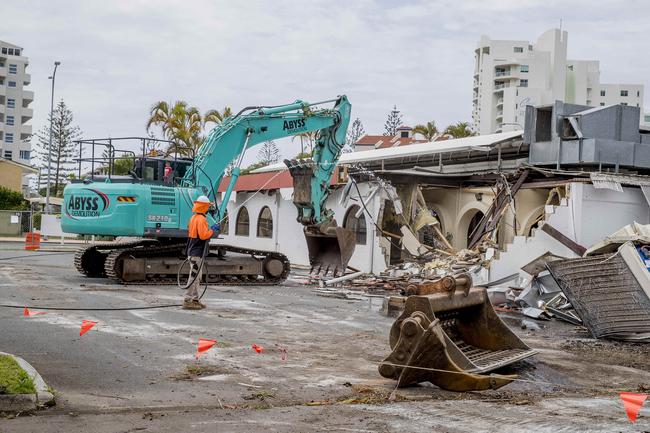 Demolition at the old Cav's Steakhouse location in Labrador. Picture: Jerad Williams