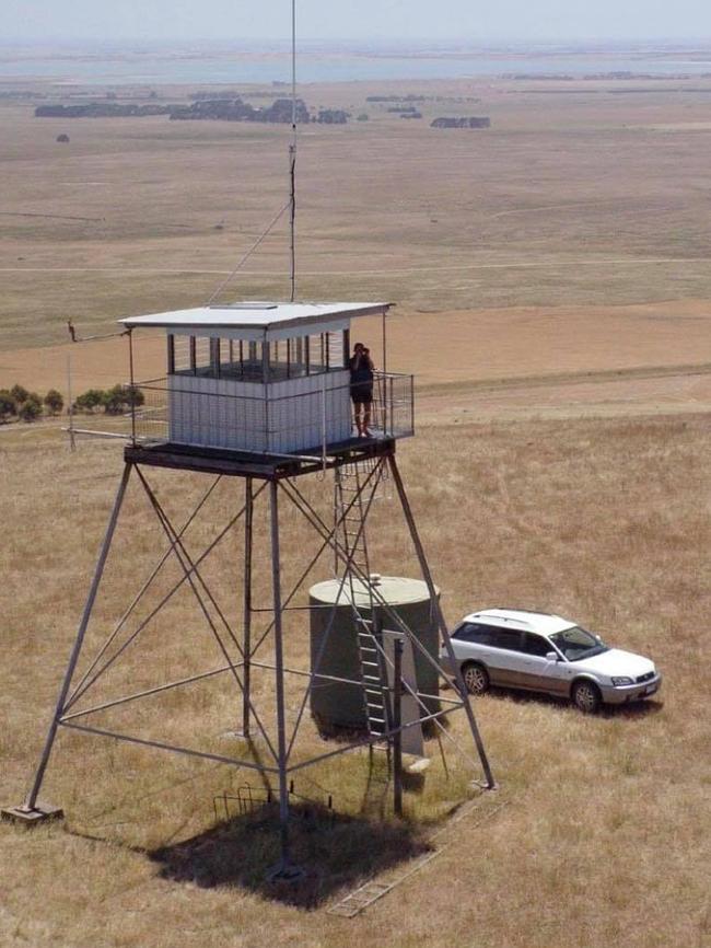 The Mount Gellibrand Fire Tower that has been closed.