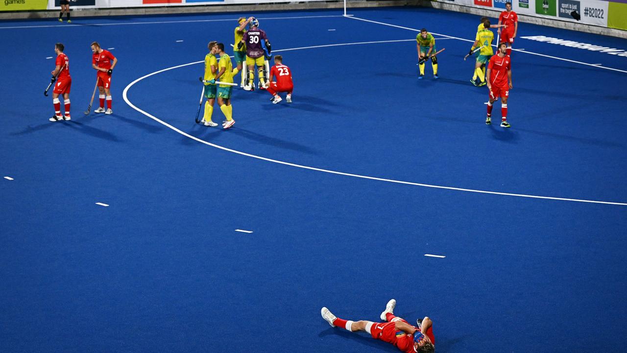 Devestation for England and relief for Australia after an epic semi-final in the men’s hockey. Picture; AFP