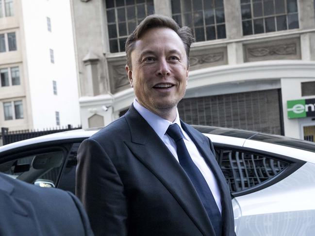 Elon Musk, chief executive officer of Tesla Inc., departs court in San Francisco, California, US, on Tuesday, Jan. 24, 2023. Investors suing Tesla and Musk argue that his August 2018 tweets about taking Tesla private with funding secured were indisputably false and cost them billions of dollars by spurring wild swings in Tesla's stock price. Photographer: Marlena Sloss/Bloomberg