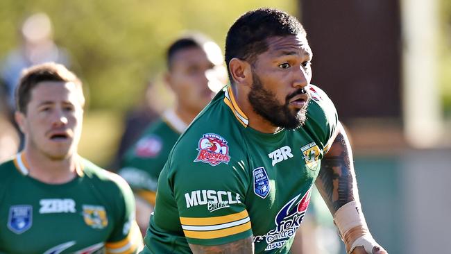 Frank Paul Nu'uausala playing for Wyong Roos. Picture: AAP