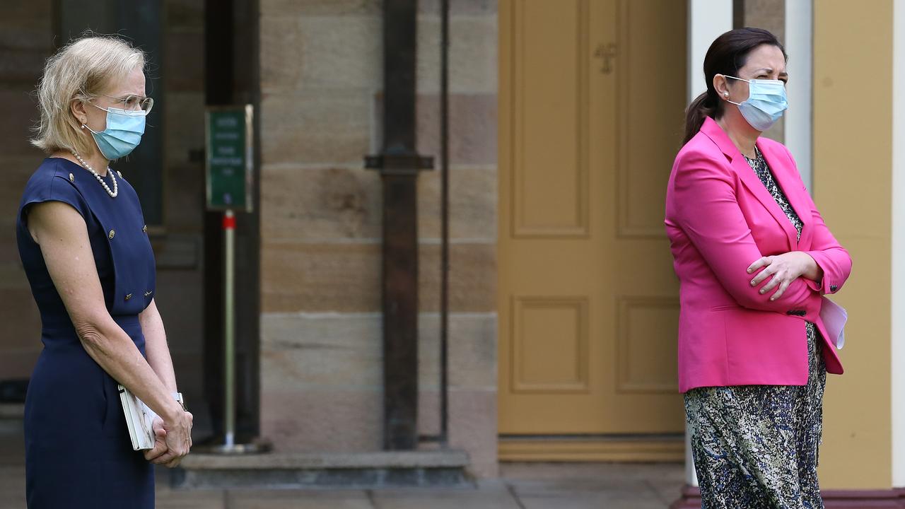 Queensland Chief Health Officer Dr Jeannette Young and Premier Annastacia Palaszczuk. Photo: Jono Searle/Getty Images.