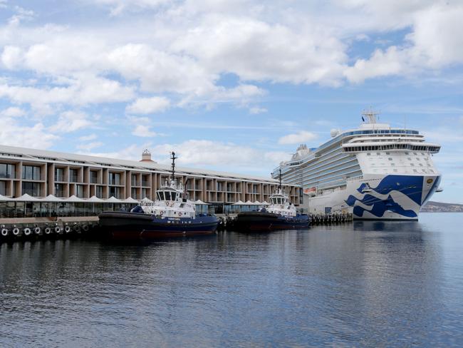 The Majestic Princess docked in Hobart. Picture: PATRICK GEE