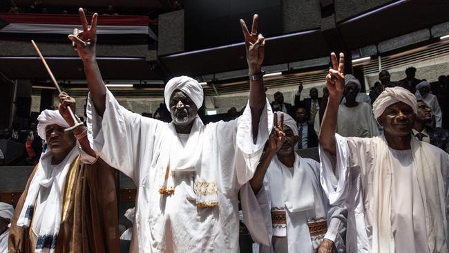 Delegates from Sudan's West Darfur State in Kenyatta, Nairobi, ahead of their planned signing of a peace charter. Picture: AFP