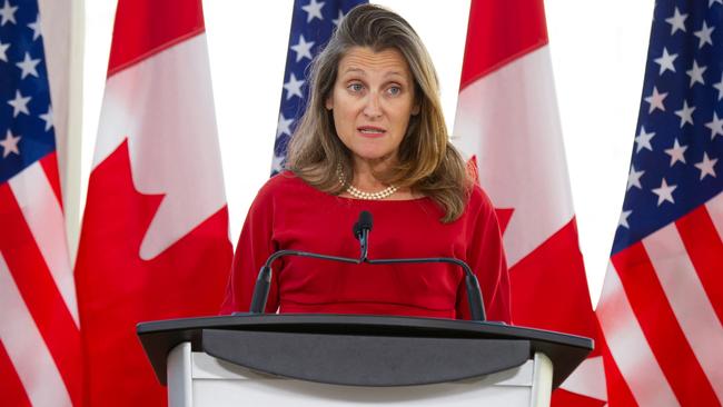 Canadian Foreign Minister and Deputy PM Chrystia Freeland has resigned. Picture: AFP.