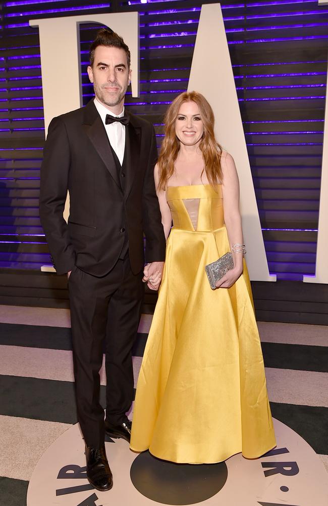 Australian actress Isla Fisher attended the Vanity Fair party with husband Sacha Baron Cohen. Picture: Mike Coppola/VF17/Getty Images for VF