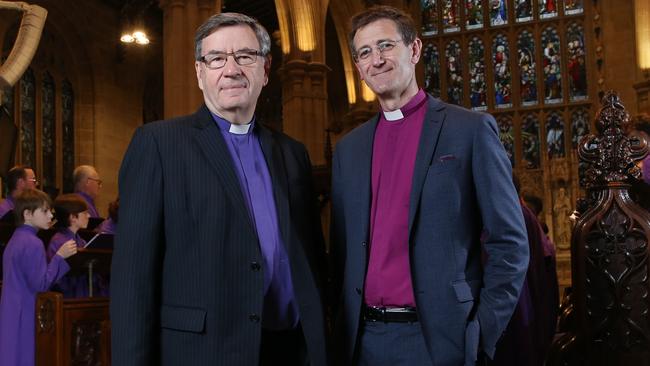 Dr Glenn Davies, Anglican Archbishop of Sydney with Anglican bishop Michael Stead. Picture: Britta Campion