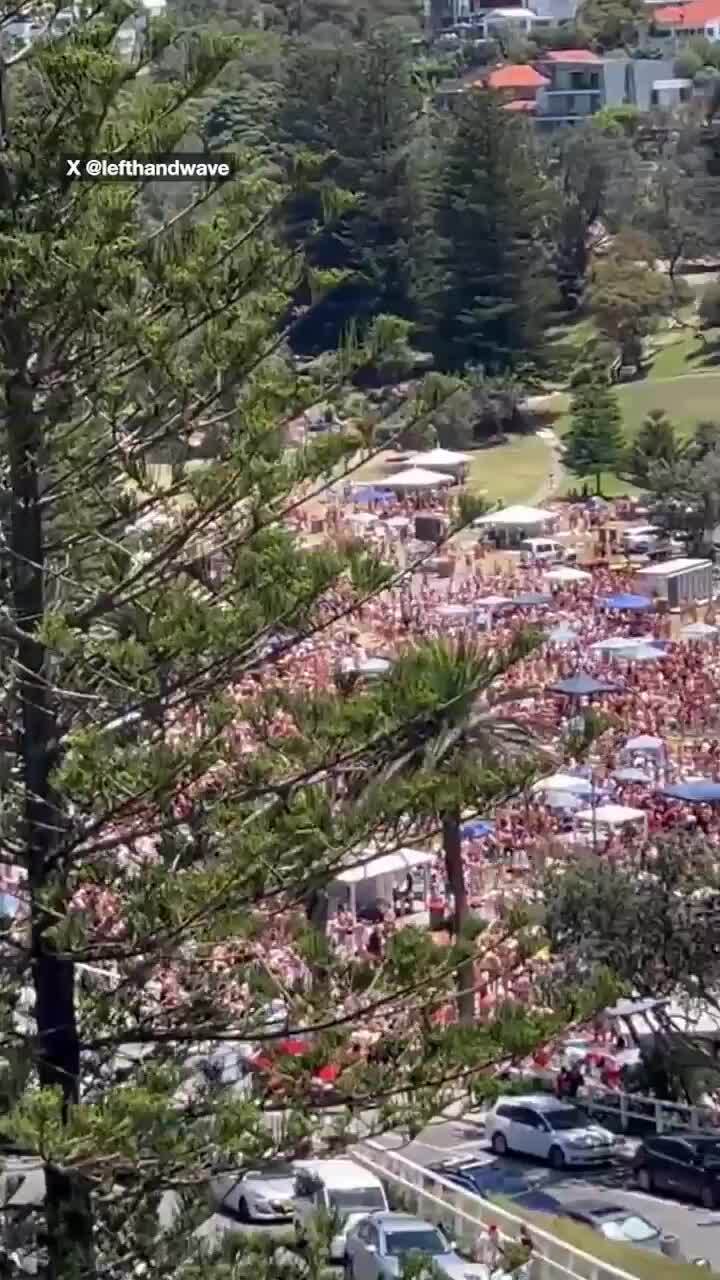 Wild Xmas scenes at Aussie beach