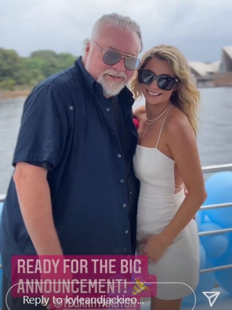 Kyle Sandilands and Tegan Kyneston announce they're having a baby boy on 25 February 2022. Picture: kyleandjackieo/Instagram