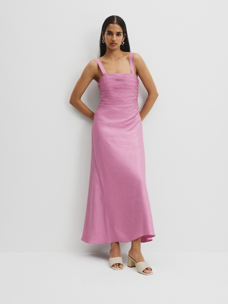 Country Road Tucked Slip Dress. Picture: THE ICONIC.