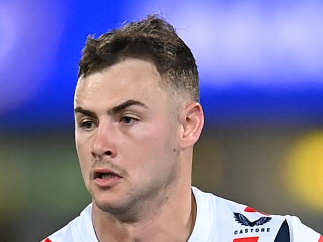 BRISBANE, AUSTRALIA - JULY 27: Sandon Smith of the Roosters in action during the round 22 NRL match between Brisbane Broncos and Sydney Roosters at The Gabba on July 27, 2023 in Brisbane, Australia. (Photo by Albert Perez/Getty Images)