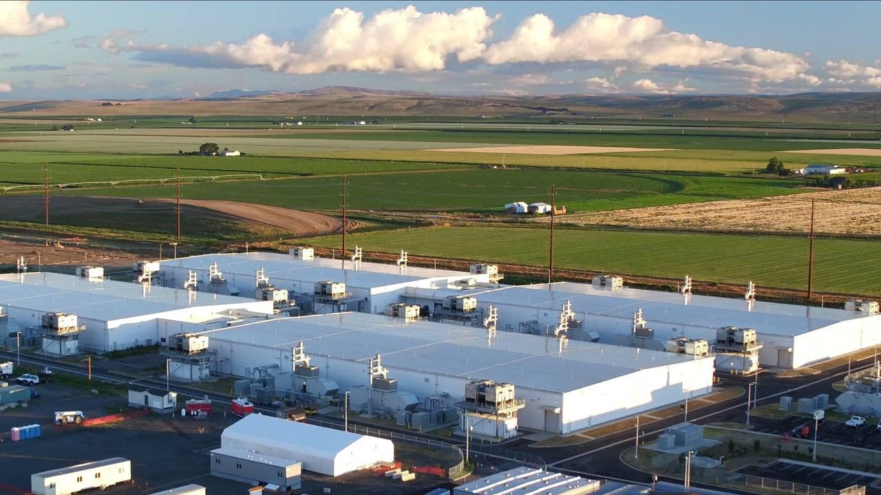 An aerial image of Microsoft's data centre in eastern Washington. Picture: Microsoft