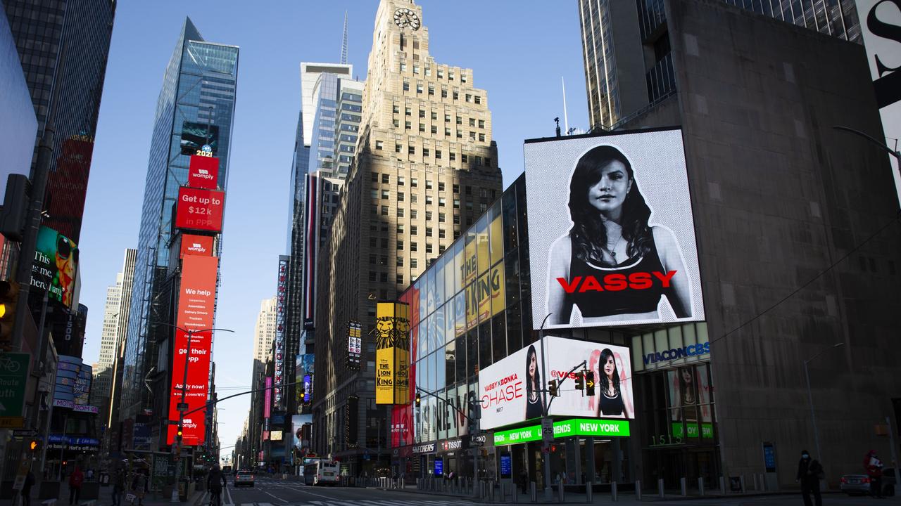 VASSY’s song Bad made the APRA AMCOS one billion list and a billboard in Times Square. Picture: SUPPLIED