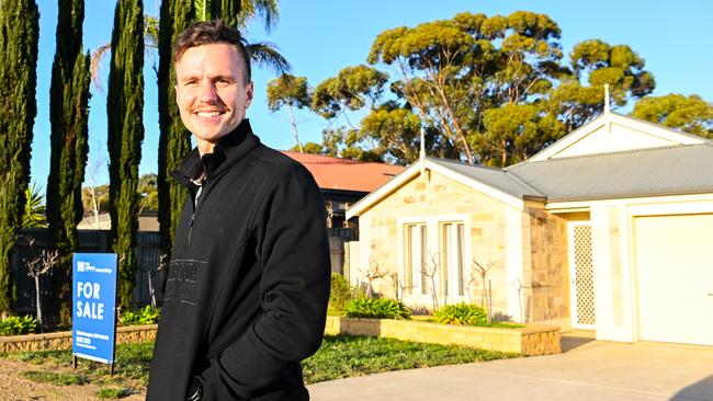 Alex Pfeiffer at the house he is selling in Murray Bridge. Picture: Morgan Sette