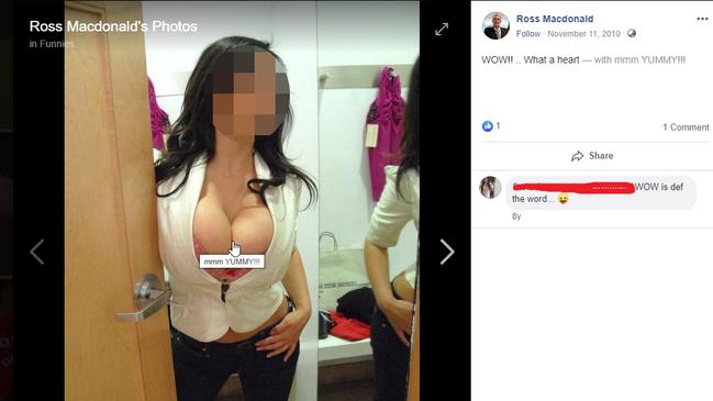 One Nation’s candidate for Leichhardt Ross Macdonald's social media account contains several questionable images with sexist overtones. PICTURE: FACEBOOK