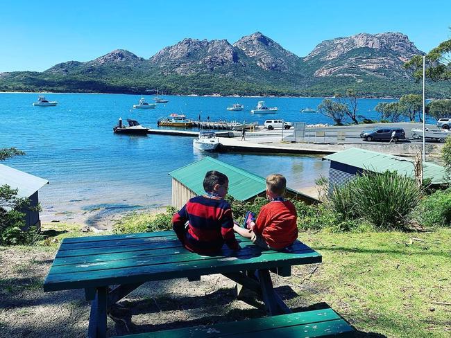 Enjoying the view on Tasmania’s East Coast. Picture: Natalie Murrell @gone_caravanning_tas