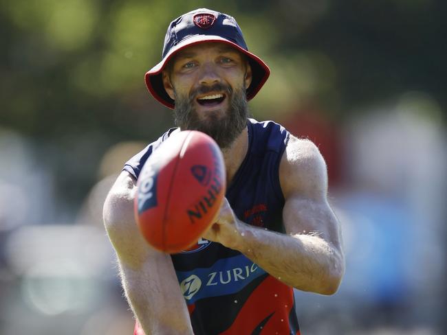 Max Gawn works up a sweat at pre-season training. Picture: Michael Klein