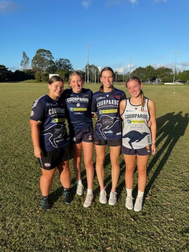 Coorparoo leaders Emma Bracegirdle (vice captain) Chloe Harrison (captain) Hannah Webb (captain Lucy Arklay (vice captain)