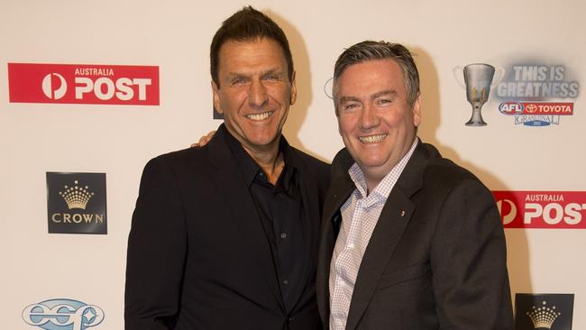 Carlton Football Club director Colin Delutis and Collingwood Football Club president Eddie McGuire.