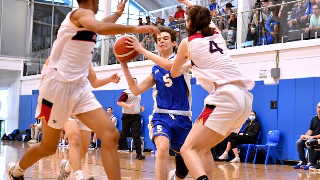 Nudgee College V BSH in Basketball. Nate Scott with the ball. Picture: John Gass