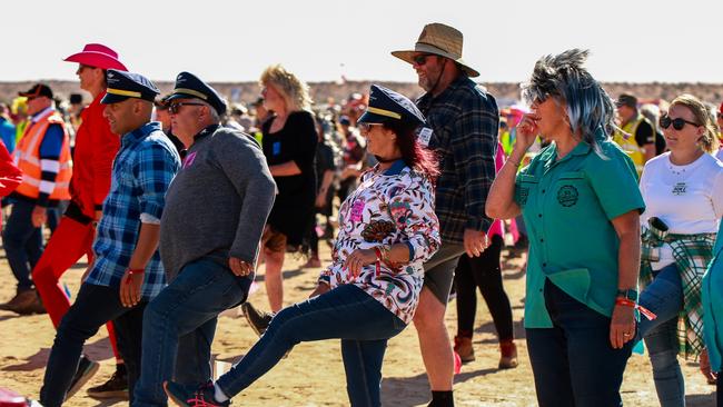 The world record attempt for the Nutbush at Big Red Bash 2023. Photo: Danica Clayton