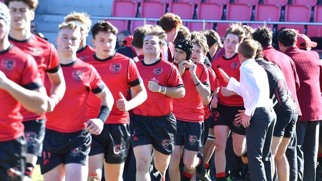 Terrace run onto the ground to start the game last month. Picture, John Gass