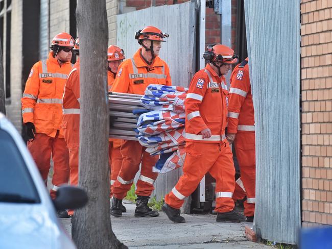 SES crews at the scene. Picture: Tony Gough