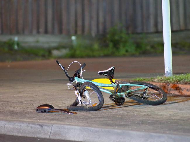 Alice Lewis’s bike after the crash. Picture: Patrick Herve