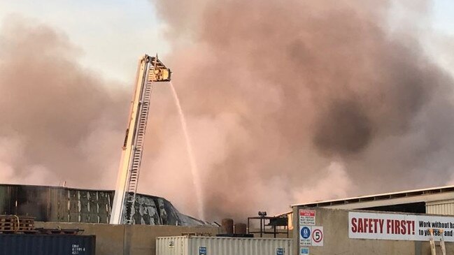 The Visy recycling plant at Wingfield has been badly damaged in a fire that broke out in the early hours of Thursday morning: 7 News Adelaide.