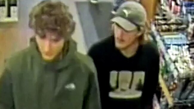 Theo Hayez, right, was last seen buying alcohol in a bottle shop.