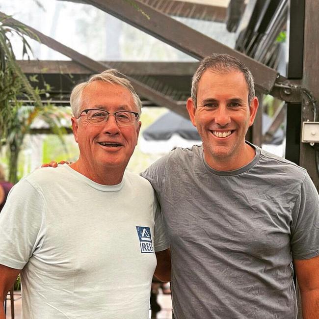 Jim Chalmers with former boss Wayne Swan. Picture: LinkedIn