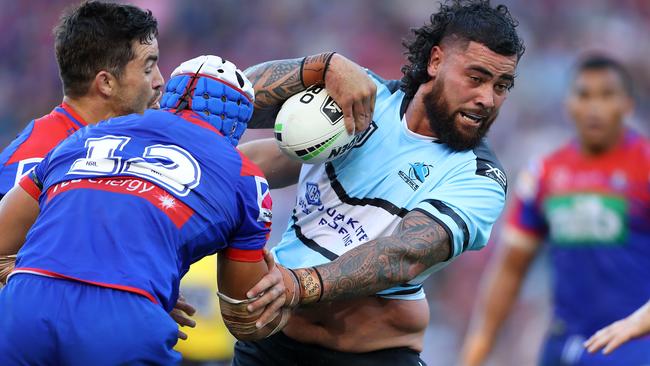 Cronulla struggled to get their attack together. Photo by Tony Feder/Getty Images.